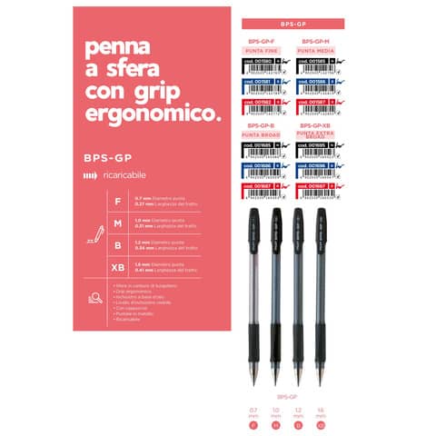 Penna a sfera Pilot BPS-GP 0,7 mm rosso  001582